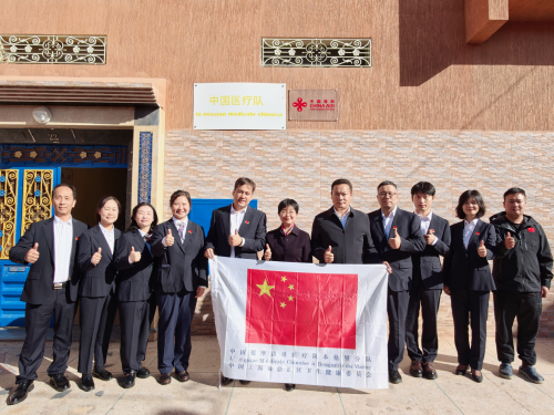大使与援摩医疗队本格里分队人员合影.jpg